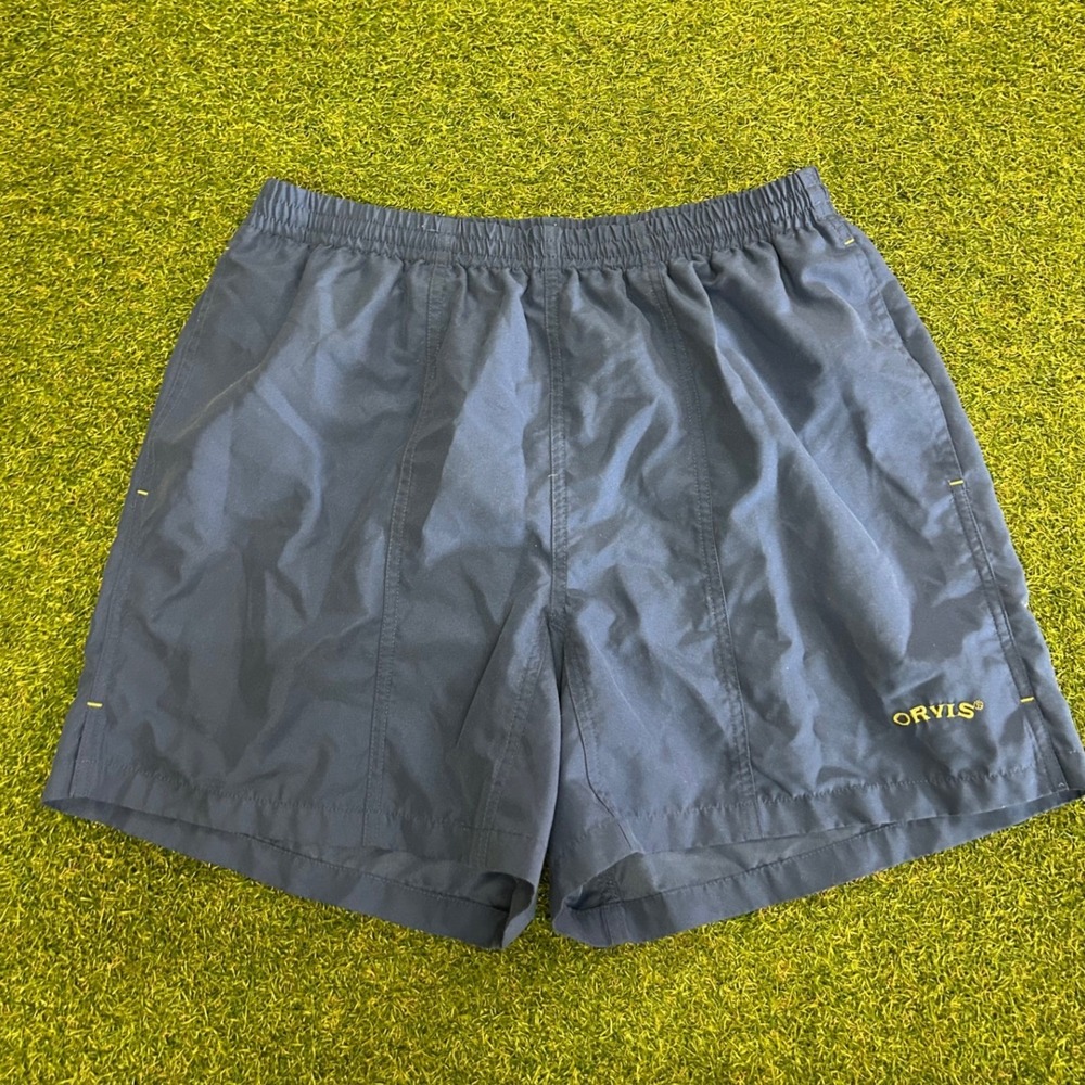 Orvis Mens Navy Blue Mesh Lined Swim Trunks Shorts Size Medium R9L3BB11